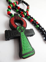 Men's RBG Ankh with red black and green beads