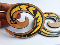 Hand Painted African Lizard Earrings, Swirl Women Handmade Black Owned