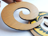 Hand Painted African Lizard Earrings, Swirl Women Handmade Black Owned
