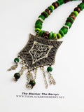 Large Ethnic Women Necklace Green Jewelry Ethnic Statement fashion