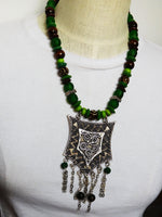 Large Ethnic Women Necklace Green Jewelry Ethnic Statement fashion