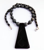 Leather Necklace Beaded Jewelry Gray Burgundy Unique Handmade