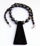 Leather Necklace Beaded Jewelry Gray Burgundy Unique Handmade