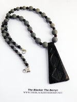 Leather Necklace Beaded Jewelry Gray Burgundy Unique Handmade