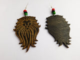 Lion Earrings Wooden Black Pan African Handmade Black Owned Businesses