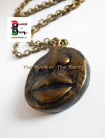 Clay African Necklace African Jewelry Tribal necklace African Pendant Face Pendant Chain Necklace Antique Gold Lips Nose Handmade Men Women