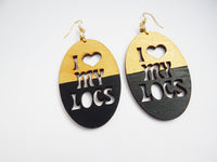African Earrings Locs Jewelry Wooden Jewelry Dreads Black Gold Dreadlocks Black Owned Business