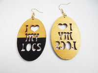 African Earrings Locs Jewelry Wooden Jewelry Dreads Black Gold Dreadlocks Black Owned Business