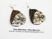 Flower Earrings Metal Silver Copper Ethnic
