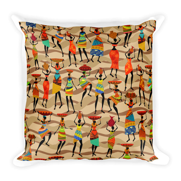African Woman Square Pillow