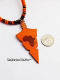 African Necklace Arrowhead Wooden Beaded Jewelry Africa Orange