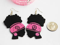 African Jewelry Pink Earrings Bracelet Black Gift Ideas Women