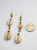 Cowrie Shell Earrings Rasta Beaded African Ethnic Jewelry