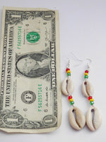 Cowrie Shell Earrings Rasta Beaded African Ethnic Jewelry