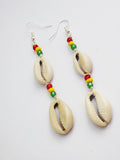 Cowrie Shell Earrings Rasta Beaded African Ethnic Jewelry