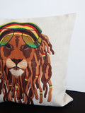 Rasta Lion Dreadlocks Pillowcase African (PILLOWCASE ONLY)