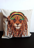 Rasta Lion Dreadlocks Pillowcase African (PILLOWCASE ONLY)