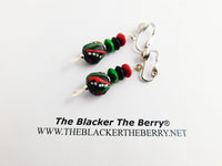 RBG Earrings Pan African Beaded Jewelry Clip On