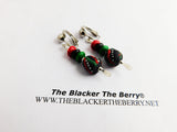 RBG Earrings Pan African Beaded Jewelry Clip On