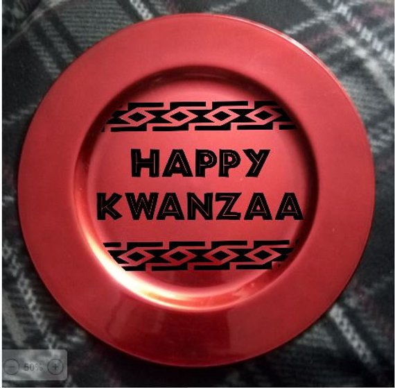 Decorative Kwanzaa Charger Plate Afrocentric Home Decor Red
