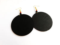 African Earrings Red Tribal Woman Jewelry Hand Painted Afrocentric Ethnic