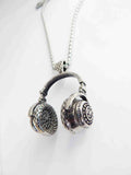 Silver Headphones Necklace