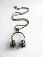 Silver Headphones Necklace
