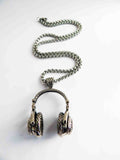 Silver Headphones Necklace