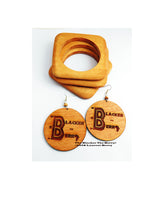 The Blacker The Berry Earrings Wooden Jewelry Set Bangles
