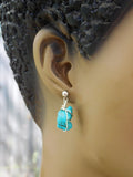 Turquoise Beaded Bracelet Earring Jewelry Set Adjustable