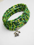 Turtle Bracelets Green Beaded Ethnic Jewelry Gift Ideas