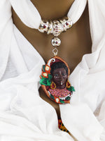 White Scarf Fall Accessories Ethnic Pendant Afrocentric