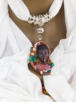 White Scarf Fall Accessories Ethnic Pendant Afrocentric