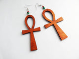 Ankh Earrings Wood RBG Beaded Ankhs Jewelry The Blacker The Berry®