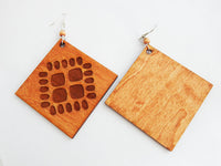 Large Wood Earrings Ethic Wooden Jewelry Handmade