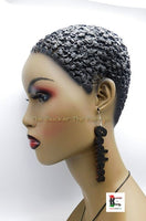 Goddess Earrings Wooden Black 3.5 Jewelry Handmade