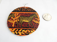 Zebra Earrings Fabric Jewelry Large African