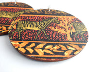 Zebra Earrings Fabric Jewelry Large African